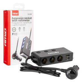 Forlængerledning med voltmeter AMIO-03781