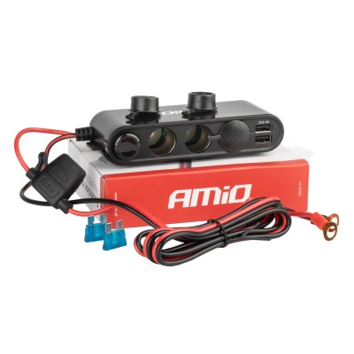 Forlængerstik med voltmeter AMIO-03782