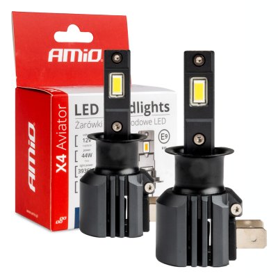 LED-forlygter X4-serie AVIATOR H3 6500K max 44W AMIO-03762