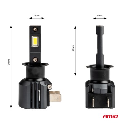 LED-forlygter X4-serie AVIATOR H3 6500K max 44W AMIO-03762