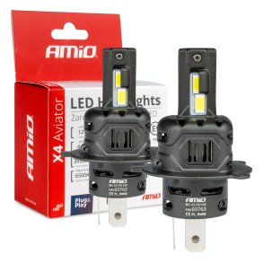 LED Forlygter X4-serie AVIATOR H4/H19 6500K max 44W AMIO-03763