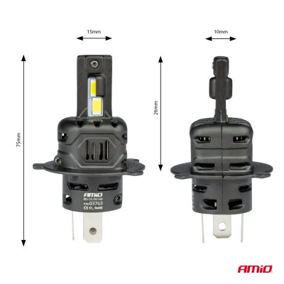 LED Forlygter X4-serie AVIATOR H4/H19 6500K max 44W AMIO-03763