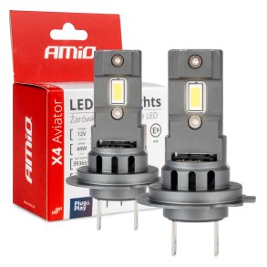 LED-forlygter X4-serie AVIATOR H7/H18 6500K max 44W AMIO-03764