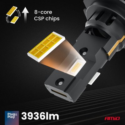 LED-forlygter X4-serie AVIATOR H7/H18 6500K max 44W AMIO-03764