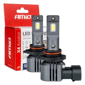 LED Hovedlygter X4-serie AVIATOR HB3 9005 HIR1 9011 H10 6500K maks 44W AMIO-03766
