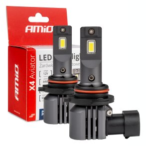 LED Forlygter X4-serien AVIATOR HB4 9006 6500K maks 44W AMIO-03767