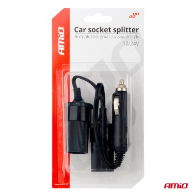 12V 24V bil lighter stikdåse splitter AMIO-03801