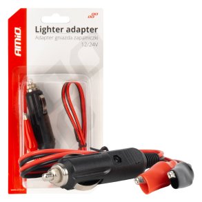 Tændstiksocketadapter med krokodilleudgang 12V 24V 60cm AMIO-03802