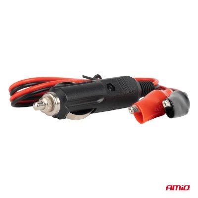 Tændstiksocketadapter med krokodilleudgang 12V 24V 60cm AMIO-03802