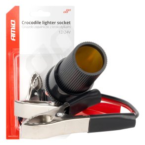Krokodille adapter til cigarettænderstik 12V 24V 15cm AMIO-03803