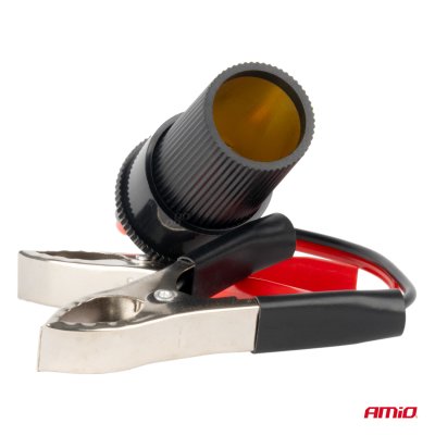 Krokodille adapter til cigarettænderstik 12V 24V 15cm AMIO-03803