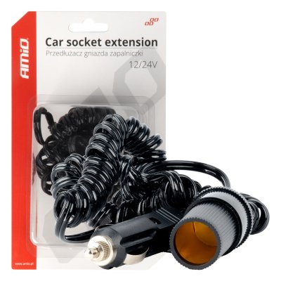 Bil lighter stikforlængelse 12V 24V 300cm AMIO-03805