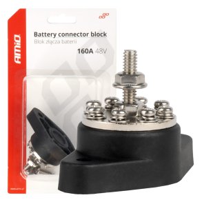Batterikonnektor fordelingsblok busstang 8-fold max 48V 160A AMIO-03807