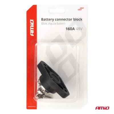 Batterikonnektor fordelingsblok busstang 8-fold max 48V 160A AMIO-03807