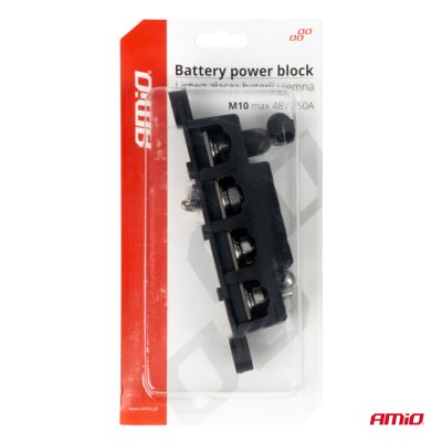 M10 12V - 48V 250A minusa bus bar jordfordelingsblok AMIO-03811