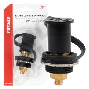 Batteri tilslutningskobling sort minus med låg 3/8 M10 12V 24V 48V 250A AMIO-03813