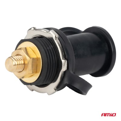 Batteri tilslutningskobling sort minus med låg 3/8 M10 12V 24V 48V 250A AMIO-03813