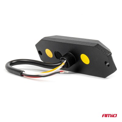 Slim Amber Grill Mount Flash Light 4x3W LED R65 R10 12/24V IP6K9K AMIO-03929