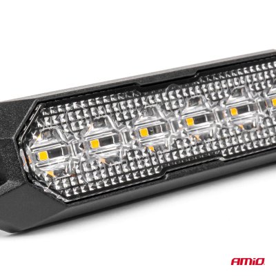 Slank Amber Grillmonteret Blinklys 6x3W LED R65 R10 12/24V IP6K9K AMIO-03930