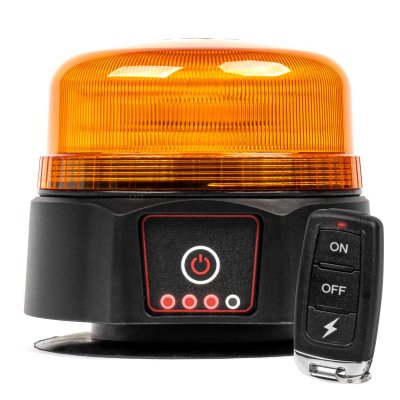 Trådlampet LED advarselslampe med fjernbetjening R65 R10 12/24V AMIO-03932