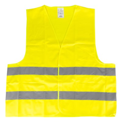 Sikkerhedsvest XL gul med certifikat AMIO-03934