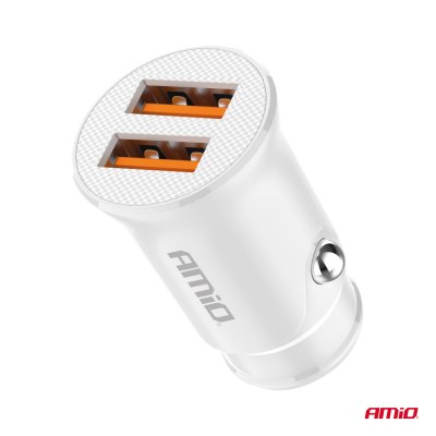 Biloplader 2x USB-A 2.1A 12/24V AMiO-03872