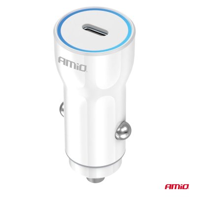Biloplader USB-C 20W 12/24V AMiO-03880