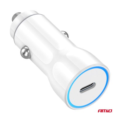 Biloplader USB-C 20W 12/24V AMiO-03880