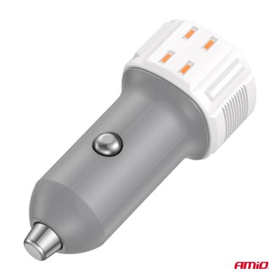 Bilhurtelader USB-A + USB-C 20W 12/24V AMiO-03882