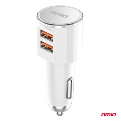 Biloplader 2x USB-A 3.4A 12/24V AMiO-03888