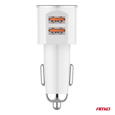 Biloplader 2x USB-A 3.4A 12/24V AMiO-03888