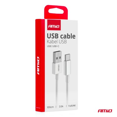 USB til USB-C kabel 2A 100cm FullLINK AMIO-03893