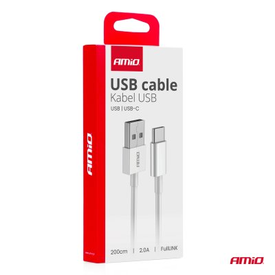 USB til USB-C kabel 2A 200cm FullLINK AMIO-03894