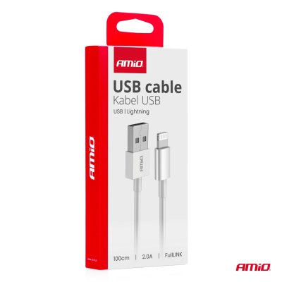 USB til Lightning 2A 100cm FullLINK AMIO-03895