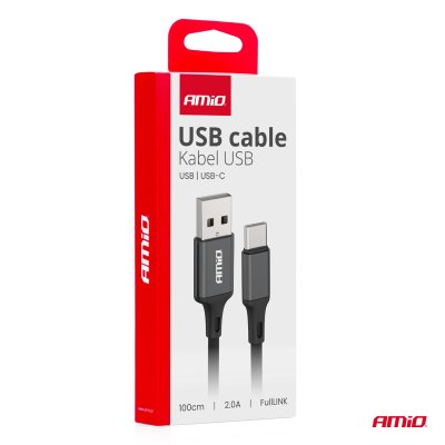 USB til USB-C kabel 2A 100cm FullLINK AMIO-03899