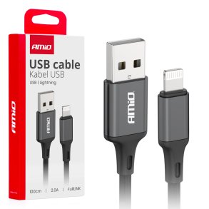 USB til Lightning 2A 100cm FullLINK AMIO-03901