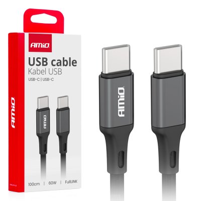 USB-C til USB-C kabel 60W 100cm FullLINK AMIO-03902