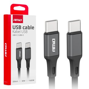 USB-C til USB-C kabel 60W 200cm FullLINK AMIO-03903