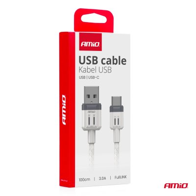USB til USB-C kabel 3A 100cm FullLINK AMIO-03905