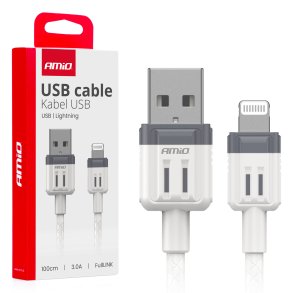 USB til Lightning 3A 100cm FullLINK AMIO-03907