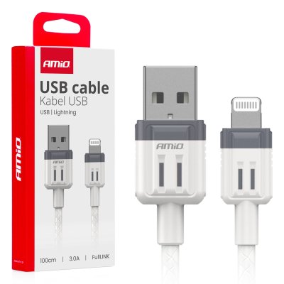USB til Lightning 3A 100cm FullLINK AMIO-03907