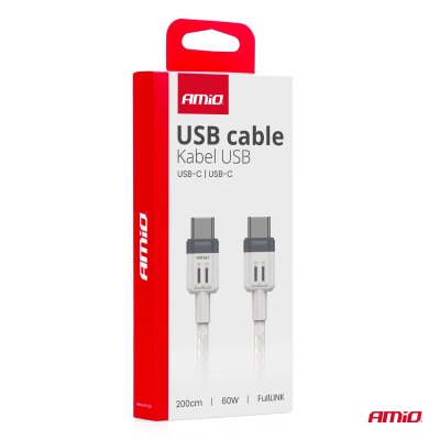 USB-C til USB-C kabel 60W 200cm FullLINK AMIO-03909