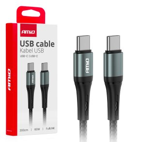 USB-C til USB-C kabel 60W 200cm FullLINK AMIO-03915