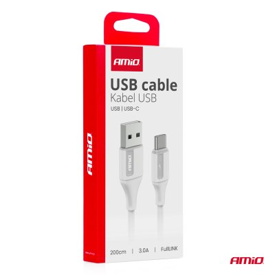 USB til USB-C kabel 3A 200cm FullLINK AMIO-03918