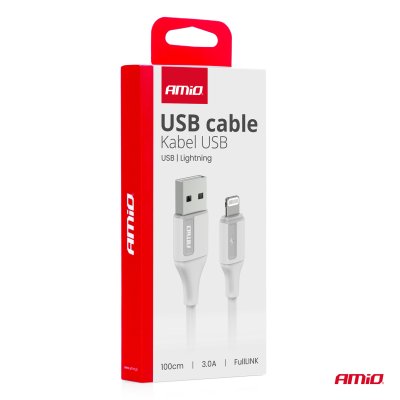 USB til Lightning 3A 100cm FullLINK AMIO-03919