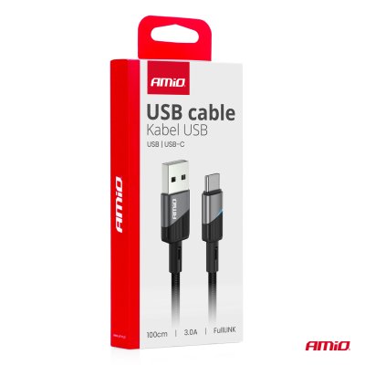 USB til USB-C kabel 3A 100cm FullLINK AMIO-03923