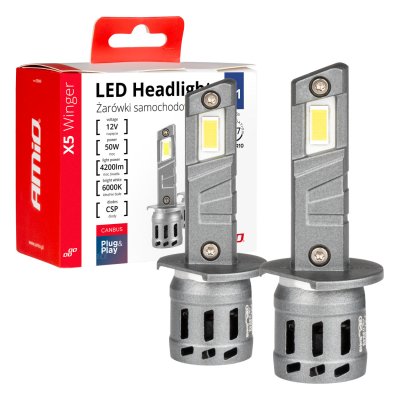 LED-forlygter X5-serie WINGER H1 6000K maks 30W AMIO-03943