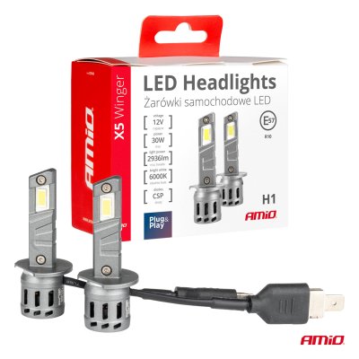 LED-forlygter X5-serie WINGER H1 6000K maks 30W AMIO-03943