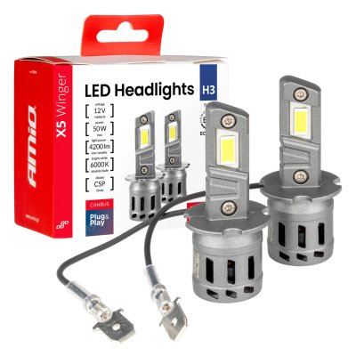 LED-forlygter X5-serie WINGER H3 6000K max 30W AMIO-03944