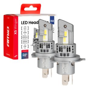 LED Hovedlygter X5-serien WINGER H4 6000K maks 50W AMIO-03945
